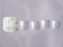 ジェミーネイル シンジュク(Jemiy nail shinjuku)/手描きバラブルーオーロラ¥8980