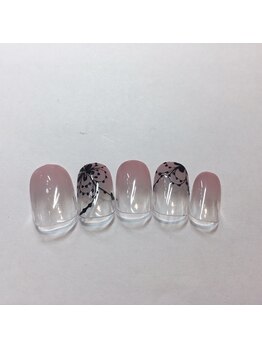 クリスタルネイル ボンベルタ橘店(CRYSTAL NAIL)/グラデーション×フラワー