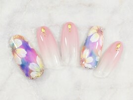 手描きお花ネイル