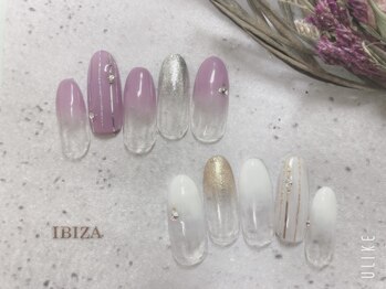 ネイルアンドアイラッシュ イビザ(IBIZA)/グラデーション×ラインアート