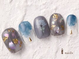 ブルーフラワーネイル　8480円