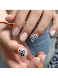 ribbon nail (持ち込みデザイン)