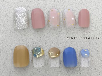 マリーネイルズ 心斎橋店(MARIE NAILS)の写真/★初回オフ無料！シンプル60分定額¥6600！デザイン持ち込みOK♪スタッフ全員１級資格有♪ケアも充実！