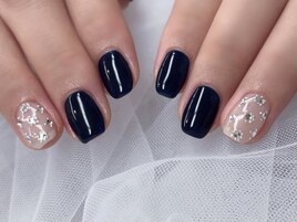 ワンカラー×ストーンネイル♪