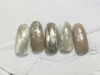 ネイルアンドまつげ リュフェール 五反田(Nail Lufaire)/ブラウンマーブル