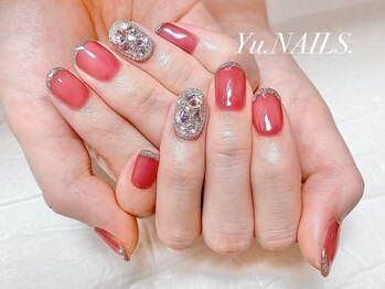 ユーネイルズ 恵比寿(Yu.NAILS.)/細フレンチ◎スワロ◎オーロラ◎