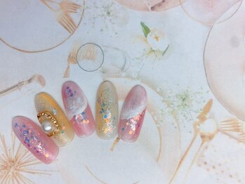 ネイルサロン&スクール ジーナ(GINA)/ピンク×イエローネイル