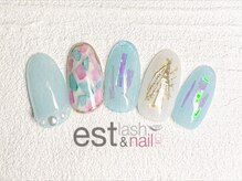 エストラッシュアンドネイル 銀座店(est lash&nail)/オーロラフィルムシェルネイル
