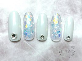 ホロ埋め尽くしネイル/春ネイル