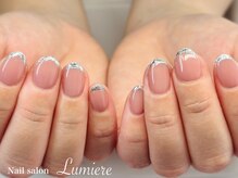 ネイル ルミエール 名古屋伏見店(Nail Lumiere)/キラキラフレンチ