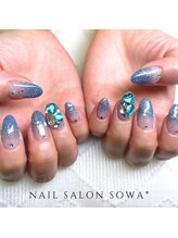 ソワ(sowa)/青グラデーション　埋め尽くし