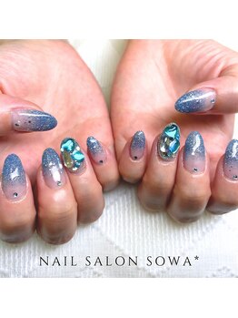 ソワ(sowa)/青グラデーション 埋め尽くし