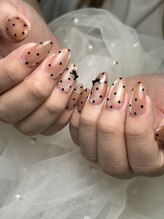 アートネイル ギャラリー(Art nail Gallery)/ドット×りぼんガーリーネイル