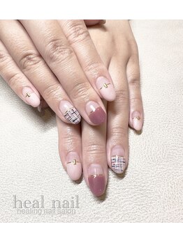 ヒールネイル(heal nail)/ツイード柄ネイル