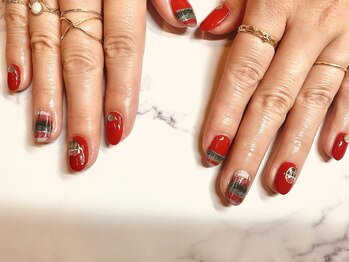 アーザ 吉祥寺(ASa)/赤チェックネイル☆