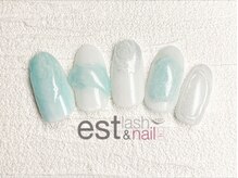 エストラッシュアンドネイル 銀座店(est lash&nail)/ターコイズ3Dニュアンスネイル
