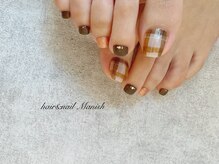 ヘアーアンドネイルマニッシュ(hair＆nail Manish)/フットのチェックネイル