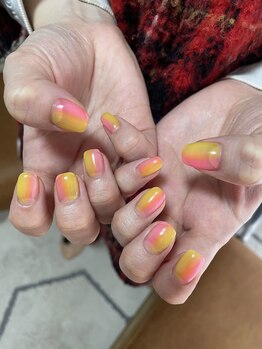 ユージューネイルルーム(UJU nail room)/ネオンピンクイエロー