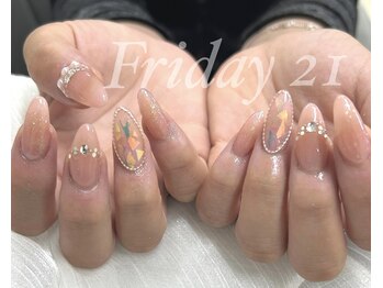 フライデートゥエンティーワン(Friday 21)/デザインネイル/ミラーネイル