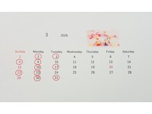 トータルエステサロン ポイント(POINT)/2026年　3月営業カレンダー