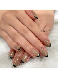 大人推しカラーフレンチネイル