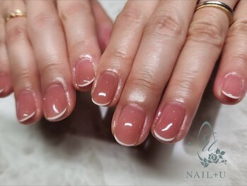 ネイルプラスユウ(NAIL+U)/ワンカラー＋先端ライン
