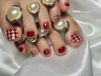 アモネイルアトリエ('amo nail atelier)/チェック柄♪
