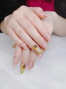 ティナ ネイルスタジオ(Tina Nail Studio)/ワンカラ－　2本アート