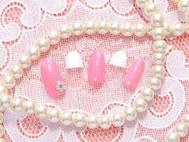 ピンクフラワーネイル