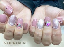 ネイルトリート 茨木駅前店(NAIL TREAT)/オーロラハートストーン