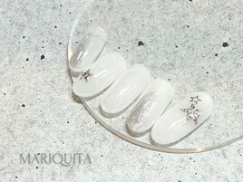 星/ホワイトネイル/冬ネイル