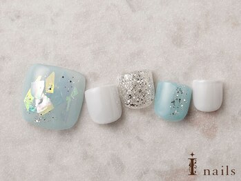 アイネイルズ 横浜EAST店(I-nails)/シアーオーロラフットネイル