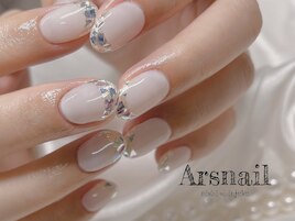 ガラスフレンチネイル