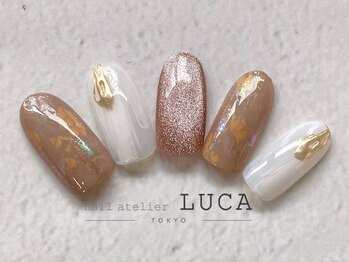 ネイルアトリエルカ(nail atelier LUCA)/W-217 大人秋色オーロラネイル
