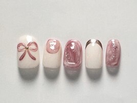 リボン×フレンチネイル