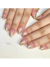 ドットビー(.Bee)/ラメのブライダルネイル