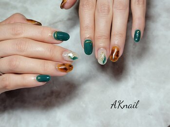 エーケーネイル(AKnail)/秋ネイル/べっ甲ネイル