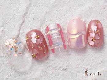 アイネイルズ 横浜WEST店(I-nails)/春色桜ピンクネイル10480円