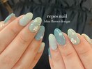 ブルーベースのお花ネイル¥8,800