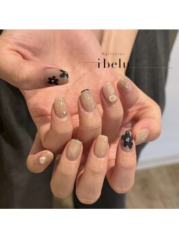 イベル 梅田店(ibelu)/ニュアンスフラワーネイル