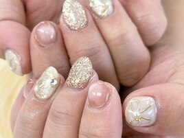 【森】ミラー リボンネイル