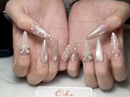 ドット/リボン/バレンタイン/白