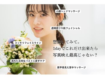 デディア 恵比寿(dedia)の写真/ドレス姿に差がつく、360°最高の私！毛穴・透明感を整え、写真映えする肌へ導くブライダルケア