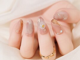 シンプルピンクニュアンスネイル