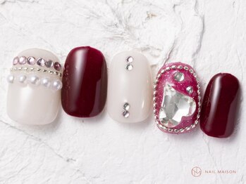 ネイルメゾン 池袋店(NAIL MAISON)/ビジューハートパール¥10550