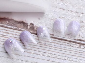 ラジュルネ(nail&eyelash La journee)の写真/時短×可愛い♪冬限定ネイル60分で完成！選べるラメグラデーション×雪の結晶2本3980円※オフ込み