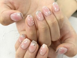 【森】キラキラ チークネイル