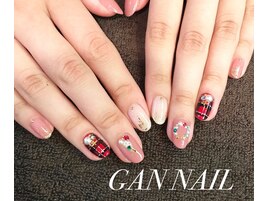 チェック柄×Xmasアート