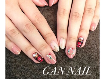 チェック柄×Xmasアート