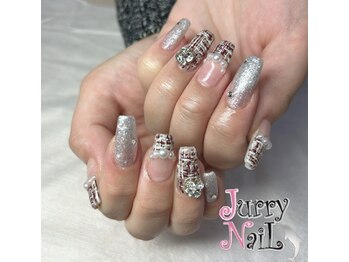 ジュリーネイル 所沢店/ツイード＋シルバーラメ